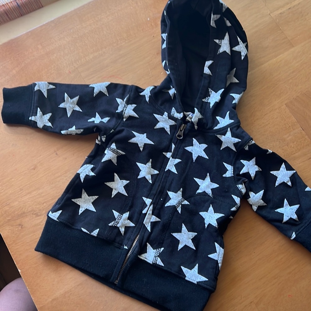 Black and white Stars baby 3-6 month zip up